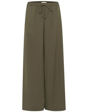 Soaked In Luxury Wide Trousers - Verde