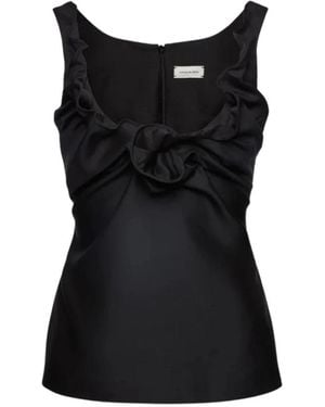 Magda Butrym Ruffled Sleeveless Top - Black