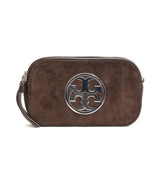 Tory Burch Mini Miller Suede Crossbody Bag - Bruin