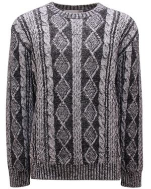 Amaranto Round-Neck Knitwear - Negro