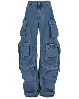 The Attico Cargo High Waist Denim Jeans, Mujer, Talla - Azul