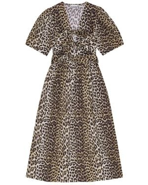 Ganni Midi Dresses - Natural