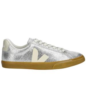 Veja Schoenen ,Grijs ,Leer Esplar Logo Suede - Wit