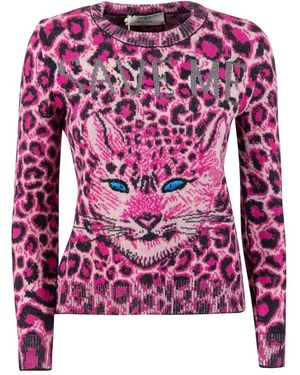 Alberta Ferretti Long Sleeve T-Shirts - Purple