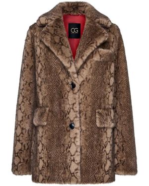 CESARE GASPARI Jassen ,Bruin ,Polyester Korte Faux Fur Jas Neve