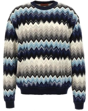 Missoni Round-Neck Knitwear - Blue