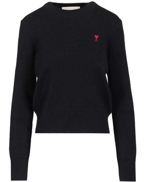 Ami Paris De Coeur Crew Neck Sweater - Zwart
