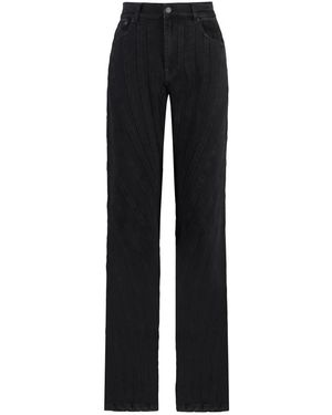 Mugler Straight-Leg Jeans Met Metalen Details - Zwart
