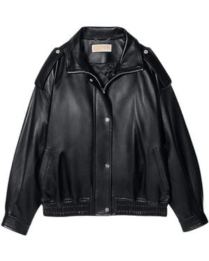 Michael Kors Leather Jackets - Black