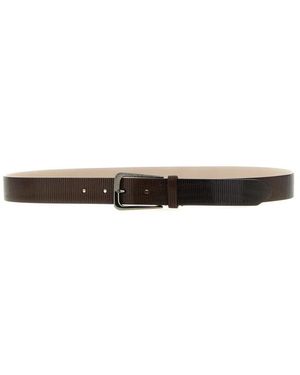 Brunello Cucinelli Accessoires ,Bruin ,Leer Carved Leather Belt