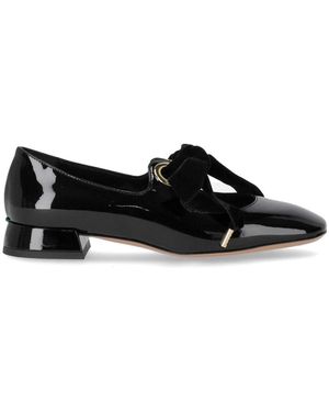 A. BOCCA Schwarze Lackleder-Ballerinas Mit Schleife
