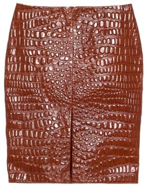 Saint Laurent Leather Skirts - Brown