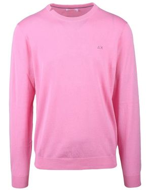 Sun 68 Truien & Vesten ,Roze ,Katoen Maglioncino Girocollo