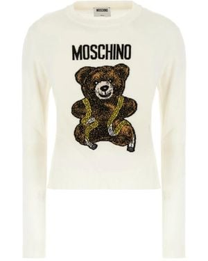 Moschino Round-Neck Knitwear - Blanc