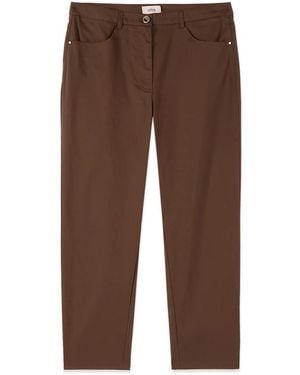 Oltre Cropped Trousers - Marrón