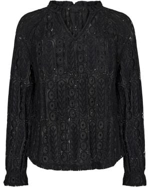 Cream Blouses - Black