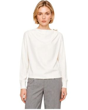Kocca Overhemden ,Blouse Met Ronde Hals En Schouderbroche - Wit