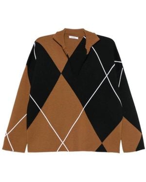Max Mara Truien & Vesten ,Bruin ,V-Hals Breiwerk - Zwart