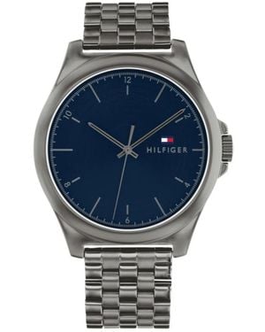 Tommy Hilfiger Edelstahl Graue Herrenuhr - Blau