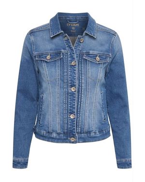 Cream Denim Jackets - Azul