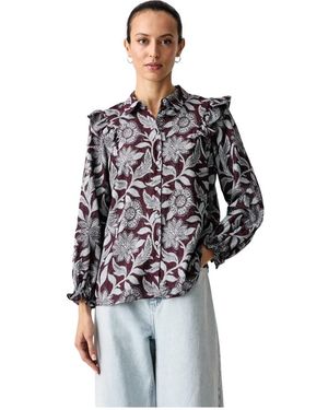 Mos Mosh Overhemden ,Veelkleurig ,Katoen Mmdebby Blouse - Zwart