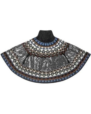 Munthe Jassen ,Zwart ,Wol Verst Poncho
