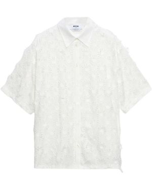 MSGM Short Sleeve Shirts - Blanc