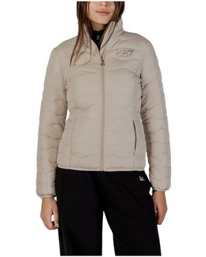EA7 Jassen ,Polyester Winter Donsjas Modern Sportief Ontwerp - Grijs