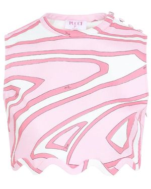 PUCCI Tops ,Roze ,Katoen Mouwloze Top