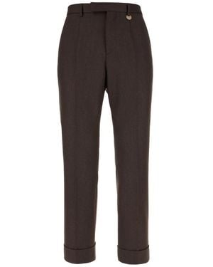 Burberry Broeken ,Bruin ,Wol Wollen Pantalon - Grijs