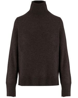 Allude Truien & Vesten ,Bruin ,Kasjmier Cashmere Sweater - Zwart