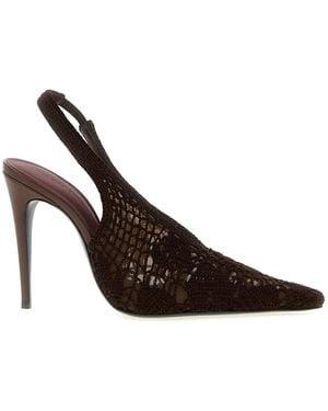 Magda Butrym Slingback Crochet Pumps - Braun