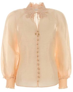 Zimmermann Rebellion Blouse Met Kraag - Naturel