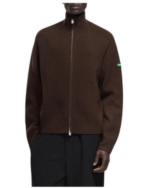 flâneur Truien & Vesten ,Bruin ,Wol Badge Knit Cardigan
