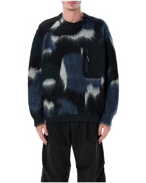 and wander 60 Mix Shaggy Strickpullover - Blau