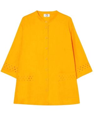 Marina Rinaldi Linnen Blouse Met Wijde Snit - Geel