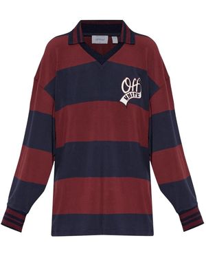 Off-White c/o Virgil Abloh Tops ,Rood ,Logo Polo - Blauw