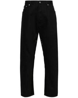Prada Zwarte Denim Driehoek Logo Jeans