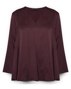 Elena Miro Overhemden ,Rood ,Satijn Stretch Viscose Satin Blouse - Paars