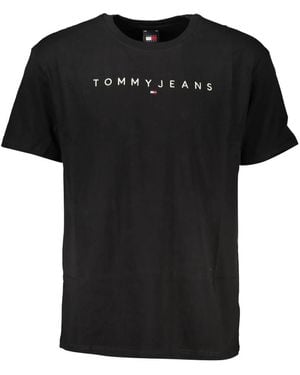 Tommy Hilfiger Kortemouw Logo Geborduurd T-Shirt Zwart