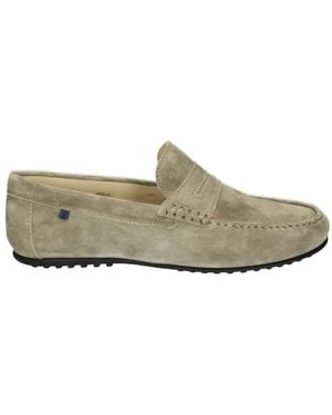 van Bommel Taupe Wildleder Slip-On Schuhe - Natur