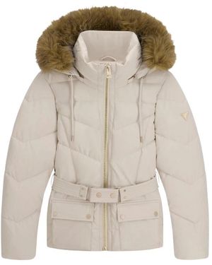 Guess Jassen ,Leer Nieuwe Fatema Korte Riem Puffer - Grijs