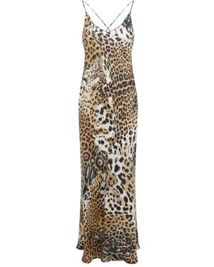 Roberto Cavalli Exotisches Jaguar-Print Kleid - Mettallic