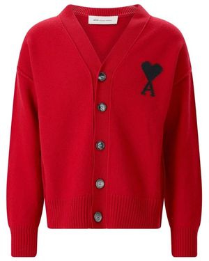 Ami Paris Truien & Vesten ,Rood ,Wol Cardigan