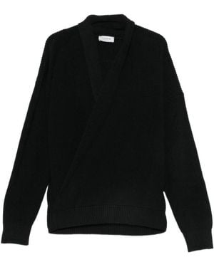 Laneus Gerippter Pullover - Schwarz