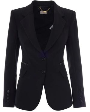 Elisabetta Franchi Jassen ,Zwart ,Polyester Blazer - Blauw