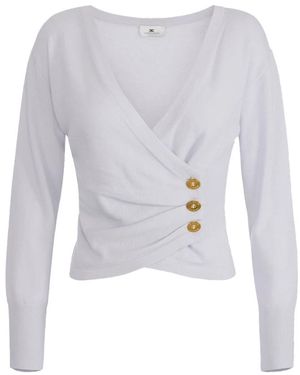 Elisabetta Franchi V-Neck Knitwear - Grigio