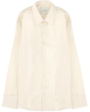 Studio Nicholson Overhemden ,View Gestreepte Button-Down Shirt - Naturel