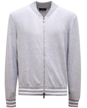 Peserico Baumwoll-Strickjacke Mit Durchgehendem Reißverschluss - Grau