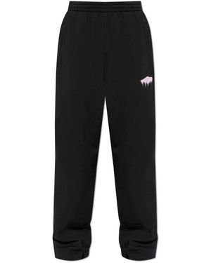 Balenciaga Broeken ,Zwart ,Katoen Wide-Leg Joggingbroek